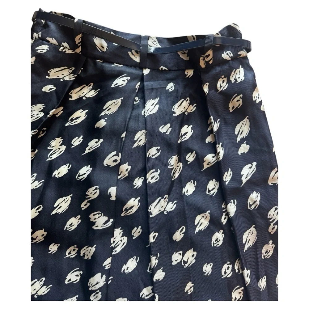 Kate Spade 100% Silk Blue Midi A-Line Pleated Skirt